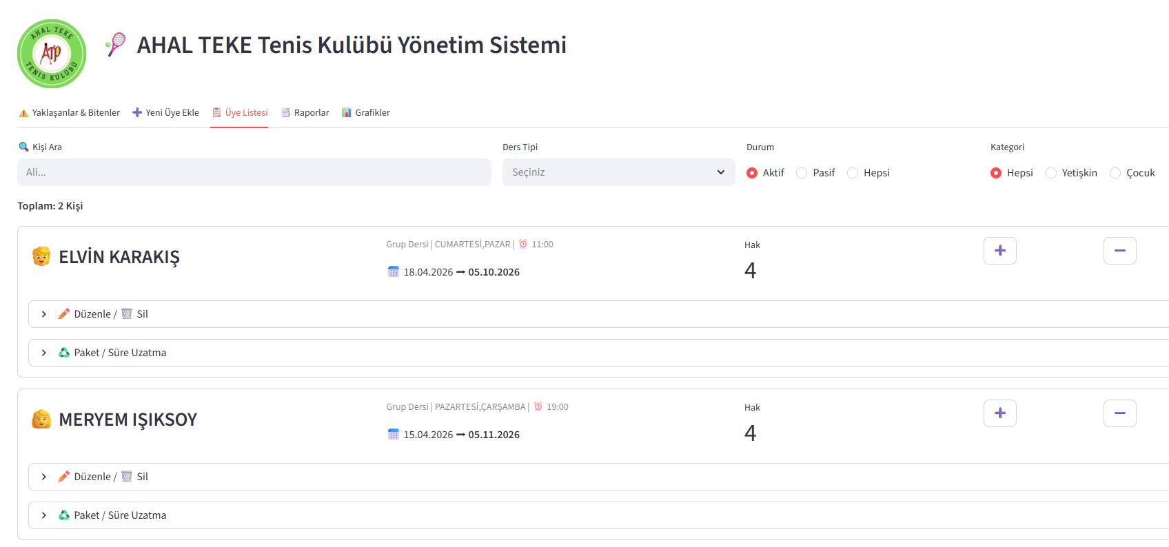Ahalteke Yönetim Paneli